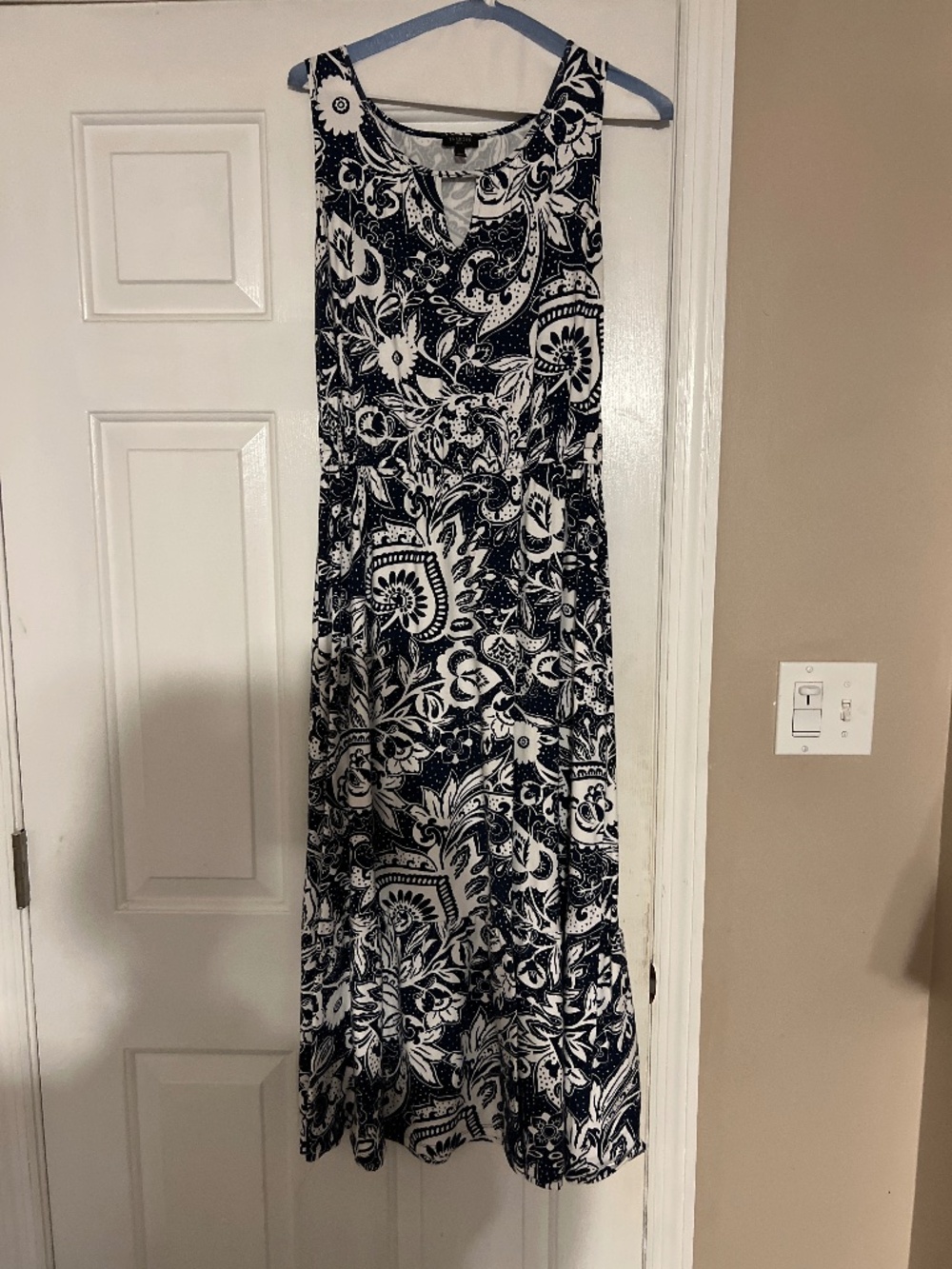 Talbots Navy and white sundress